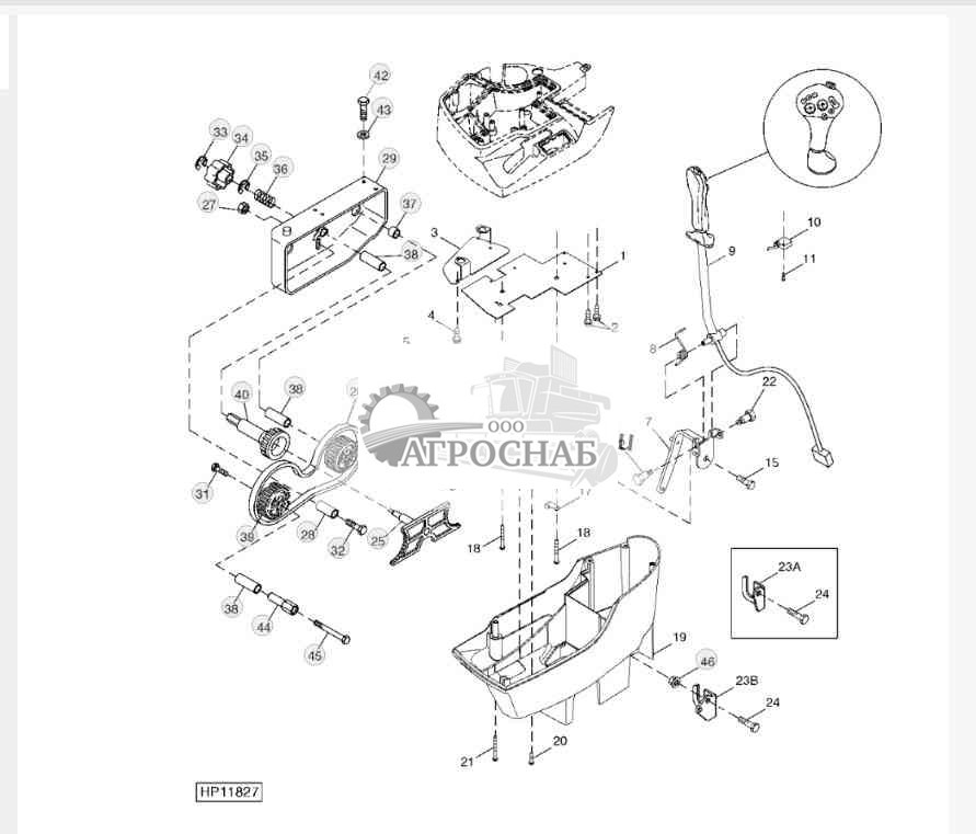 Приборы управления в подлокотнике 